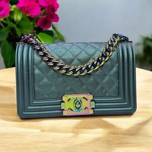 Chanel Small Iridescent Quilted Goatskin Boy Bag